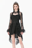 Gothic Romantic Mesh Bolero with Ruffled High Neck and Bell Sleeves BW180