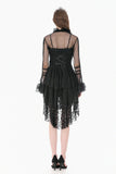 Gothic Romantic Mesh Bolero with Ruffled High Neck and Bell Sleeves BW180