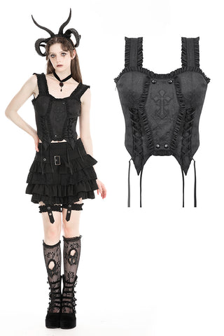 Gothic detachable coffin design corset CW079