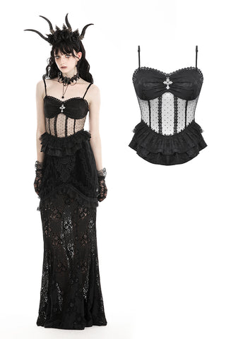 Gothic lace see-through sexy top CW081