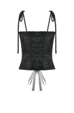 Elegant Floral Jacquard Bustier with Lace & Rose Detail CW097
