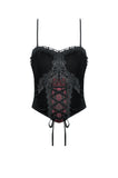 Gothic Black Red Velvet Lace Corset CW110 - Gothlolibeauty