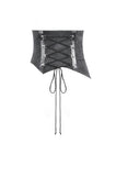 Goth Punk Dark Grey Faux-Leather Double-Buckle Lace-up Asymmetrical Corset Belt CW116