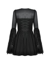 Black Gothic Mesh Patchwork Back Lace-up Everyday Dress DW1007