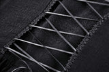 Black Gothic Mesh Patchwork Back Lace-up Everyday Dress DW1007