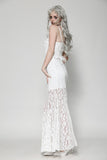 Gothic white romantic hollow cat ear mermaid dress DW1014