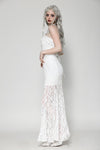 Gothic white romantic hollow cat ear mermaid dress DW1014