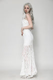 Gothic white romantic hollow cat ear mermaid dress DW1014