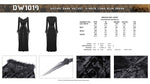 Gothic dark velvet  V-neck long slim dress DW1019