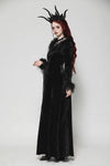 Gothic dark velvet  V-neck long slim dress DW1019