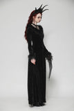 Gothic dark velvet  V-neck long slim dress DW1019