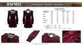 Dark red velvet gothic doll dress DW1025