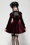 Dark red velvet gothic doll dress DW1025