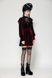 Dark red velvet gothic doll dress DW1025