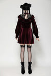 Dark red velvet gothic doll dress DW1025