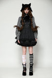 Dark striped double-breasted doll dress DW1026