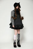 Dark striped double-breasted doll dress DW1026