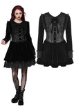 Gothic velvet lace patchwork schoolgirl dress DW1027