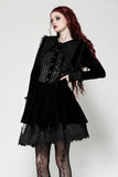 Gothic velvet lace patchwork schoolgirl dress DW1027