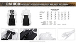 Distressed lace patchwork black and white doll dress DW1030