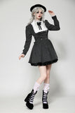 Striped ruffle scholarly academy dress DW1031