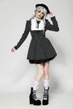 Striped ruffle scholarly academy dress DW1031