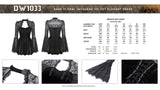 Dark floral jacquard velvet elegant dress DW1033