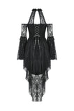 Black Gothic Rose Vine Lace Tail Dress DW1034