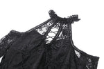 Black Gothic Rose Vine Lace Tail Dress DW1034