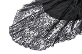 Black Gothic Rose Vine Lace Tail Dress DW1034