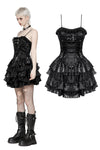 Punk Shiny PU Leather Layered Dress DW1035