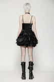 Punk Shiny PU Leather Layered Dress DW1035