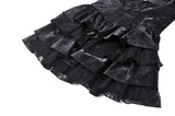 Punk Shiny PU Leather Layered Dress DW1035