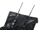 Punk Shiny PU Leather Layered Dress DW1035