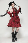 Lolita red and black plaid dress DW1036