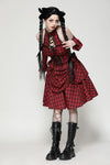 Lolita red and black plaid dress DW1036