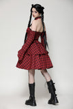 Lolita red and black plaid dress DW1036