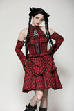 Lolita red and black plaid dress DW1036