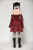 Lolita red and black plaid dress DW1036