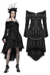 Elegant Gothic Cross Embroidered Velvet Dress DW1037