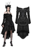 Elegant Gothic Cross Embroidered Velvet Dress DW1037