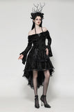 Elegant Gothic Cross Embroidered Velvet Dress DW1037