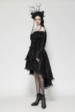 Elegant Gothic Cross Embroidered Velvet Dress DW1037