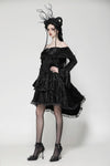 Elegant Gothic Cross Embroidered Velvet Dress DW1037