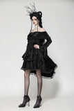 Elegant Gothic Cross Embroidered Velvet Dress DW1037
