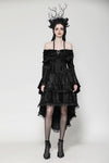 Elegant Gothic Cross Embroidered Velvet Dress DW1037