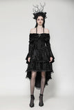 Elegant Gothic Cross Embroidered Velvet Dress DW1037