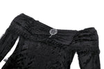 Elegant Gothic Cross Embroidered Velvet Dress DW1037