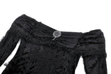 Elegant Gothic Cross Embroidered Velvet Dress DW1037