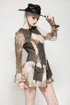 Vintage Steampunk Tie-Dye Dress DW1038